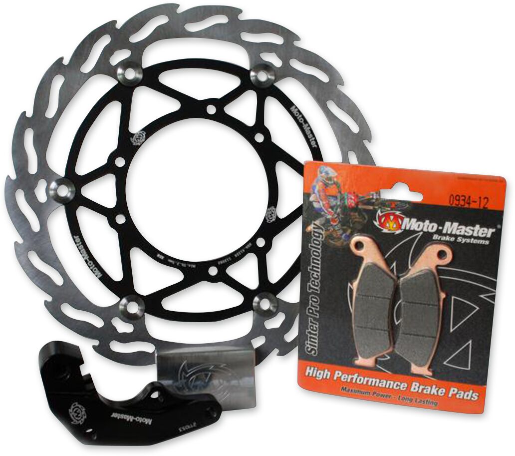 MOTO-MASTER BRAKE KIT OFFROAD FLOATING FLAME 260mm, BRAKE PADS, RELOCATION BRACKET 310037