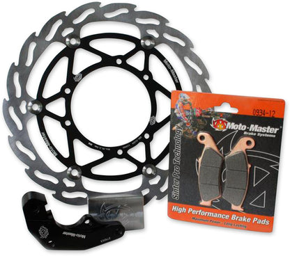 MOTO-MASTER BRAKE KIT OFFROAD FLOATING FLAME 260mm, BRAKE PADS, RELOCATION BRACKET 310037