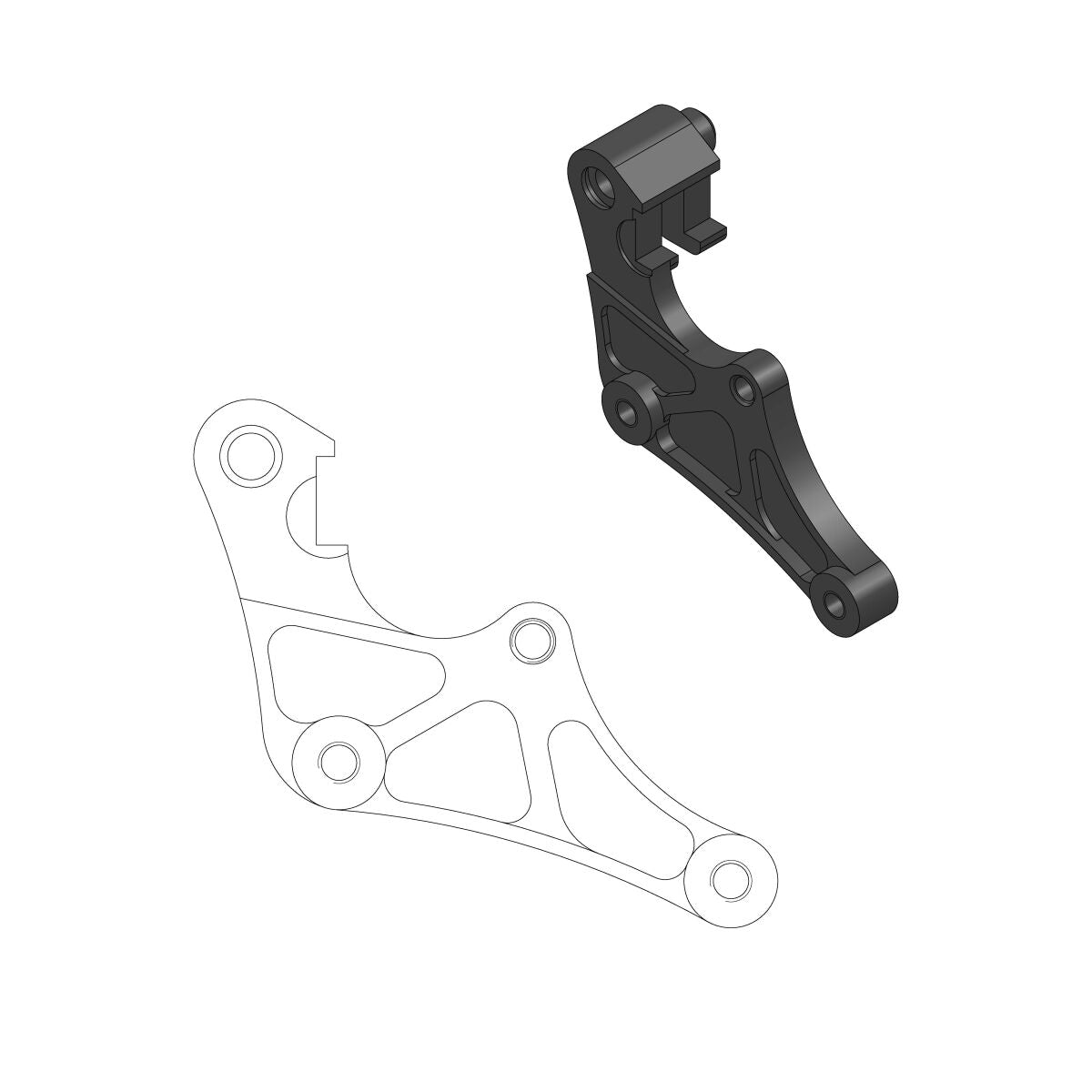MOTO-MASTER BRAKE CALIPER SM STREET RELOCATION BRACKET 320mm 211074