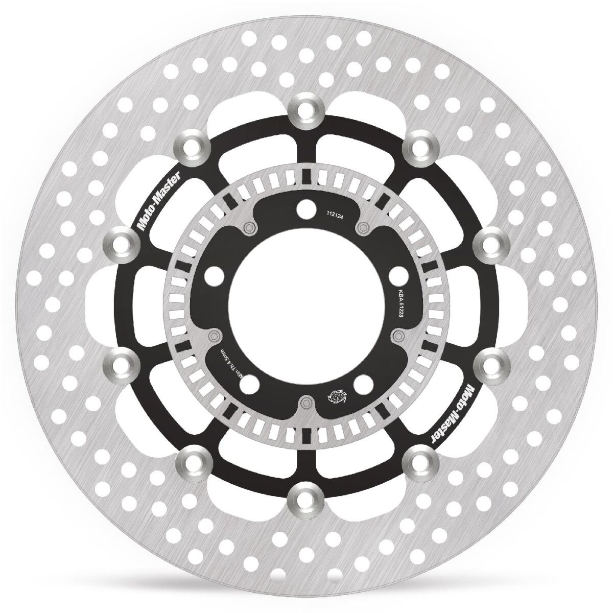 MOTO-MASTER BRAKE ROTOR FLOATING HALO ROUND BLACK 112124
