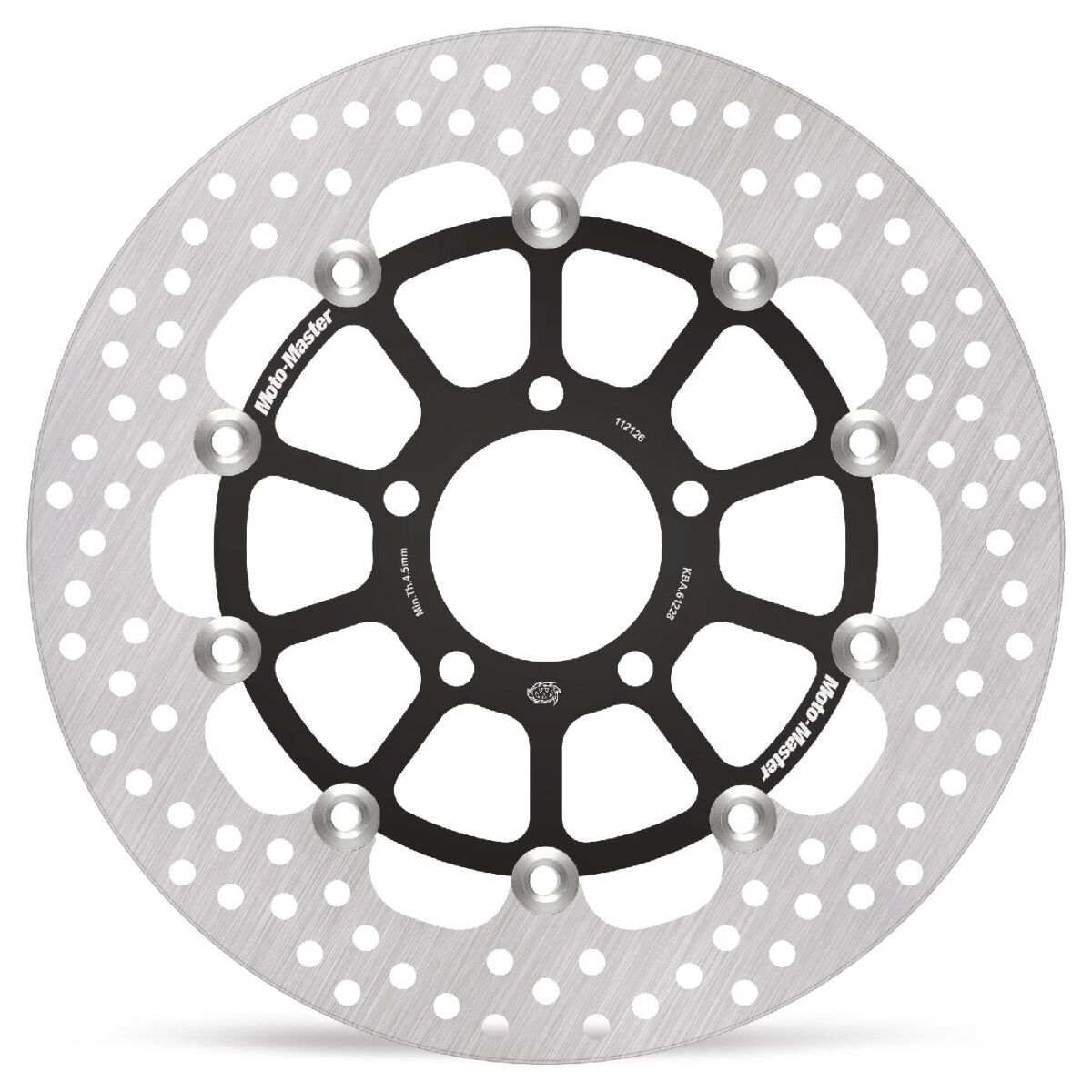 MOTO-MASTER BRAKE ROTOR FLOATING HALO ROUND BLACK 112126