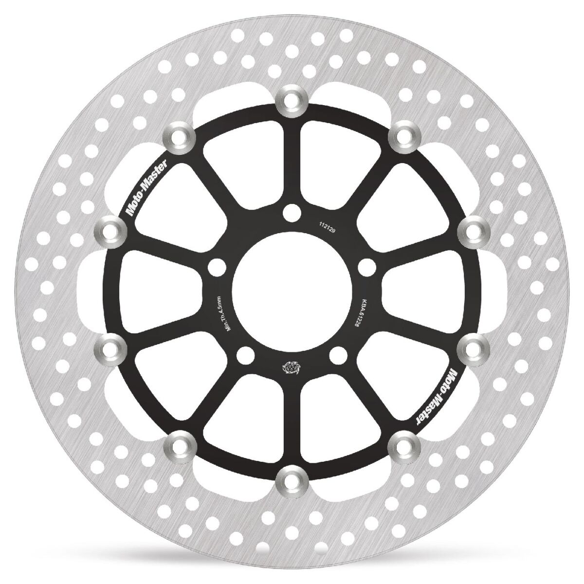 MOTO-MASTER BRAKE ROTOR FLOATING HALO ROUND BLACK 112129