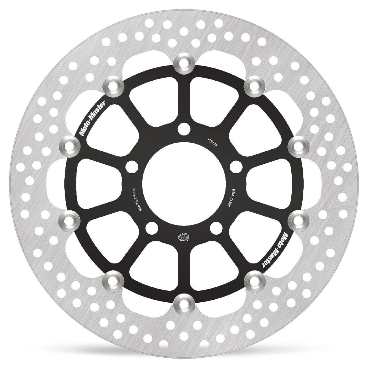 MOTO-MASTER BRAKE ROTOR FLOATING HALO ROUND BLACK 112134
