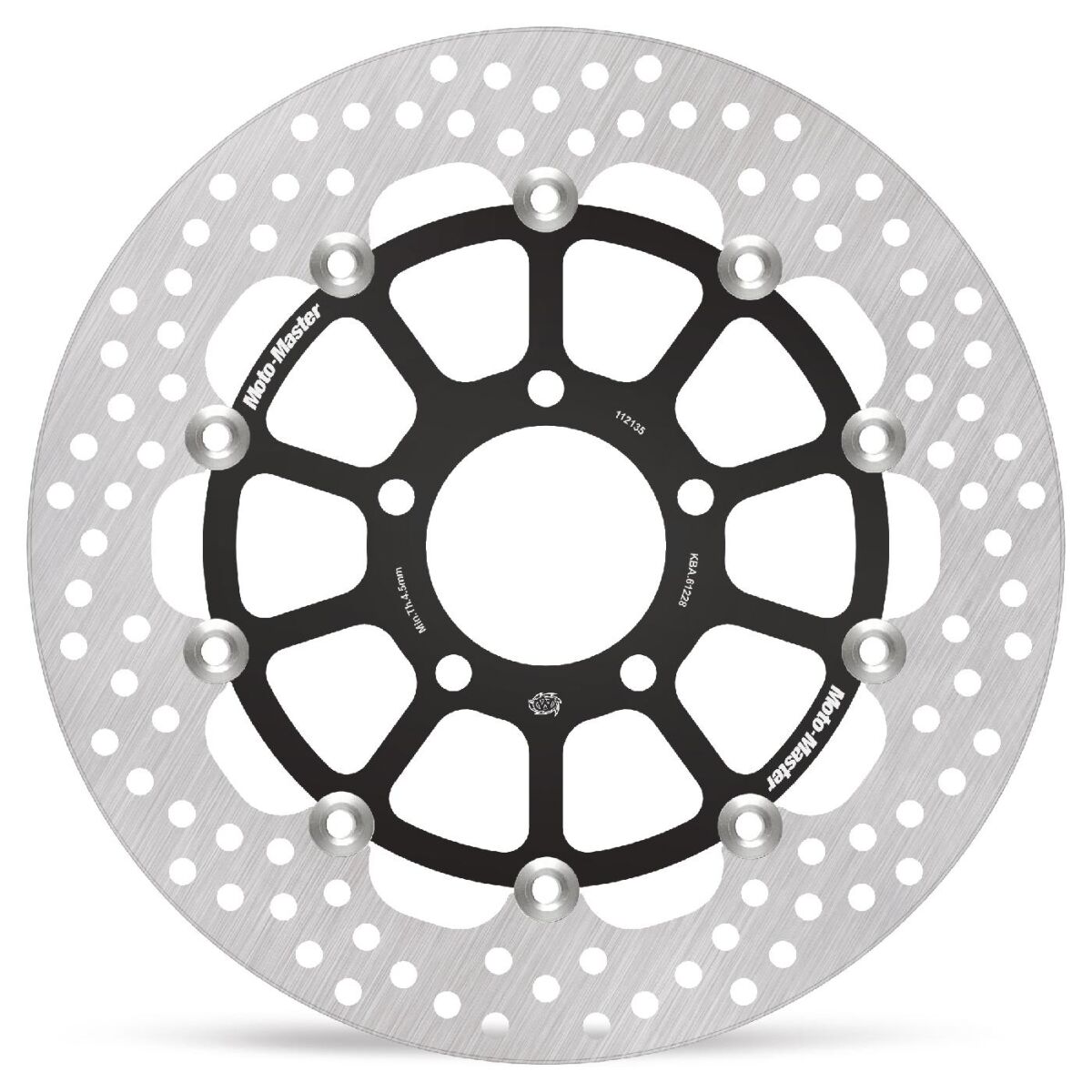 MOTO-MASTER BRAKE ROTOR FLOATING HALO ROUND BLACK 112135