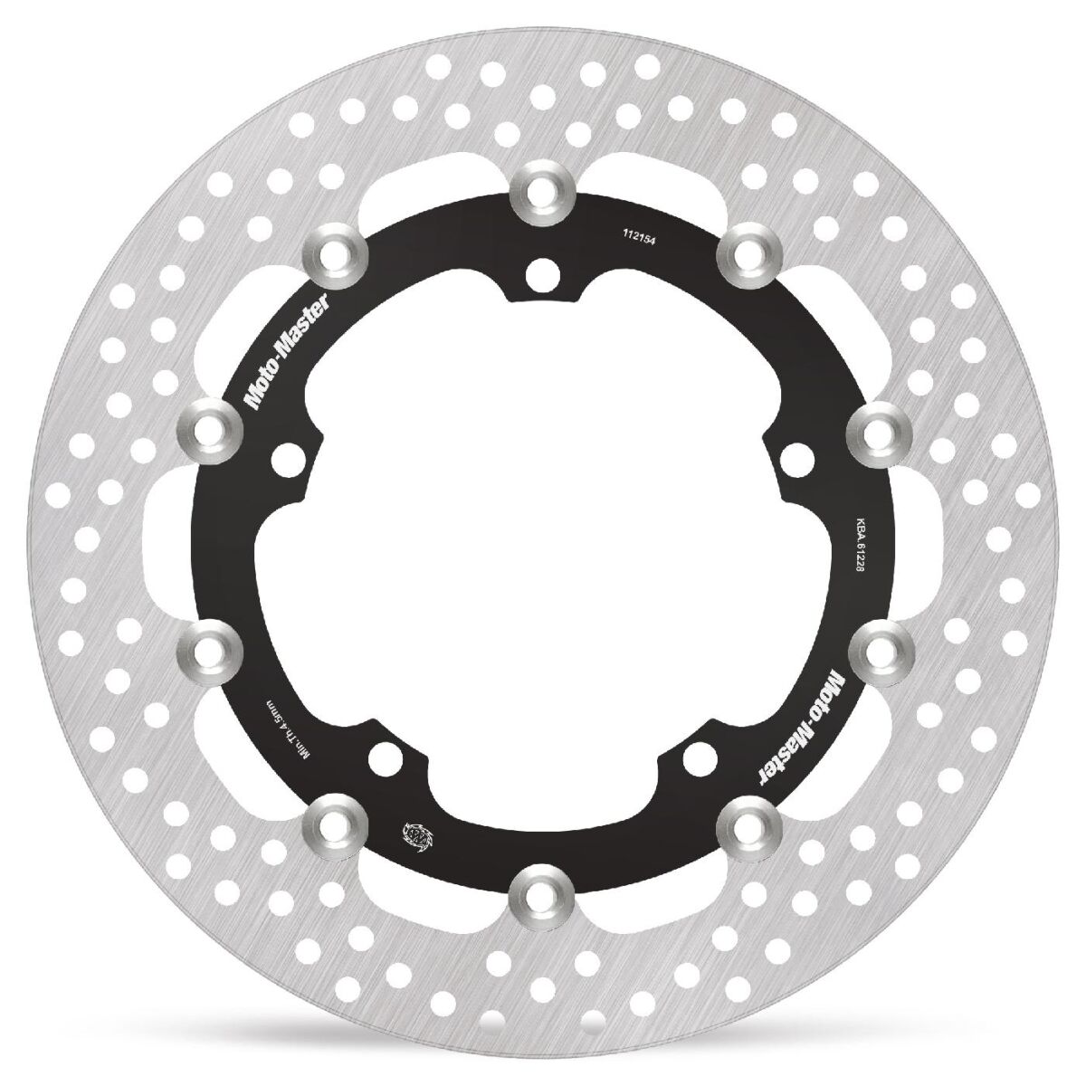 MOTO-MASTER BRAKE ROTOR FLOATING HALO ROUND BLACK 112154