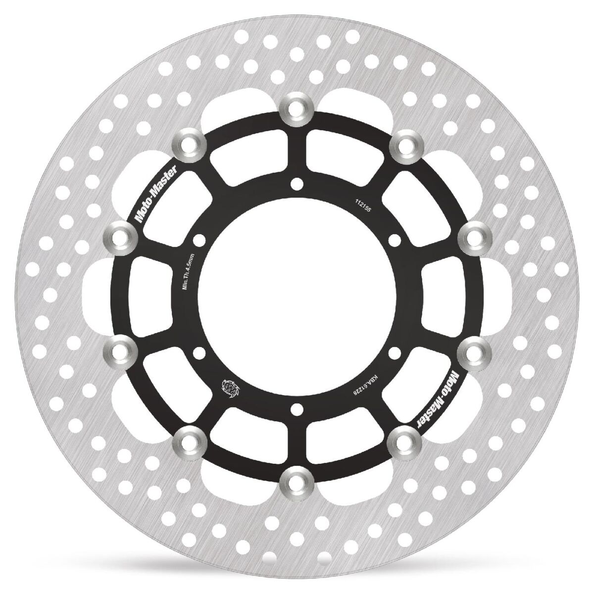 MOTO-MASTER BRAKE ROTOR FLOATING HALO ROUND BLACK 112155