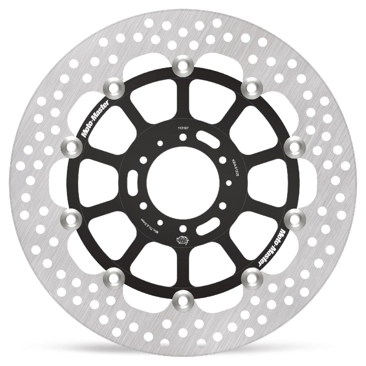 MOTO-MASTER BRAKE ROTOR FLOATING HALO ROUND BLACK 113107
