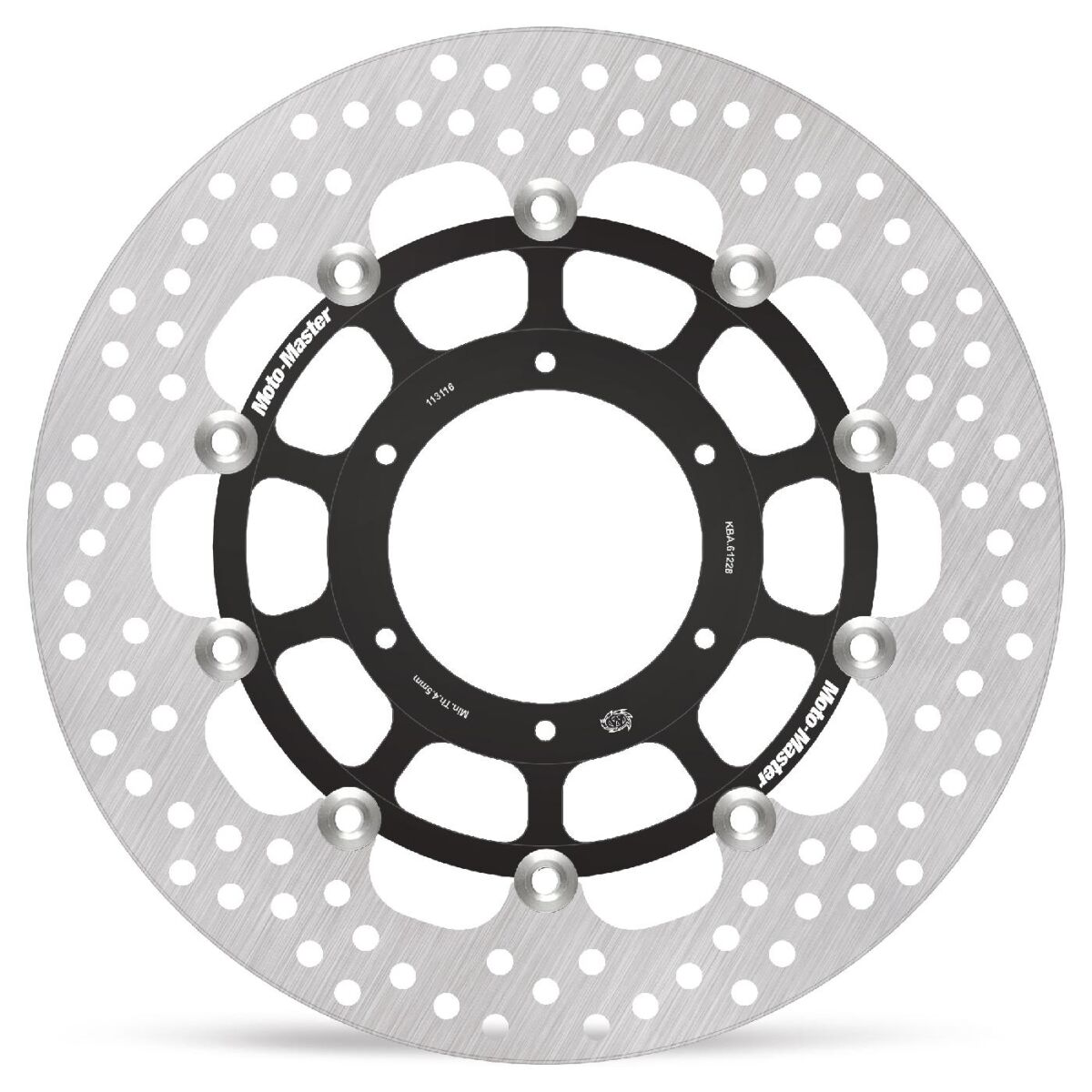 MOTO-MASTER BRAKE ROTOR FLOATING HALO ROUND BLACK 113116