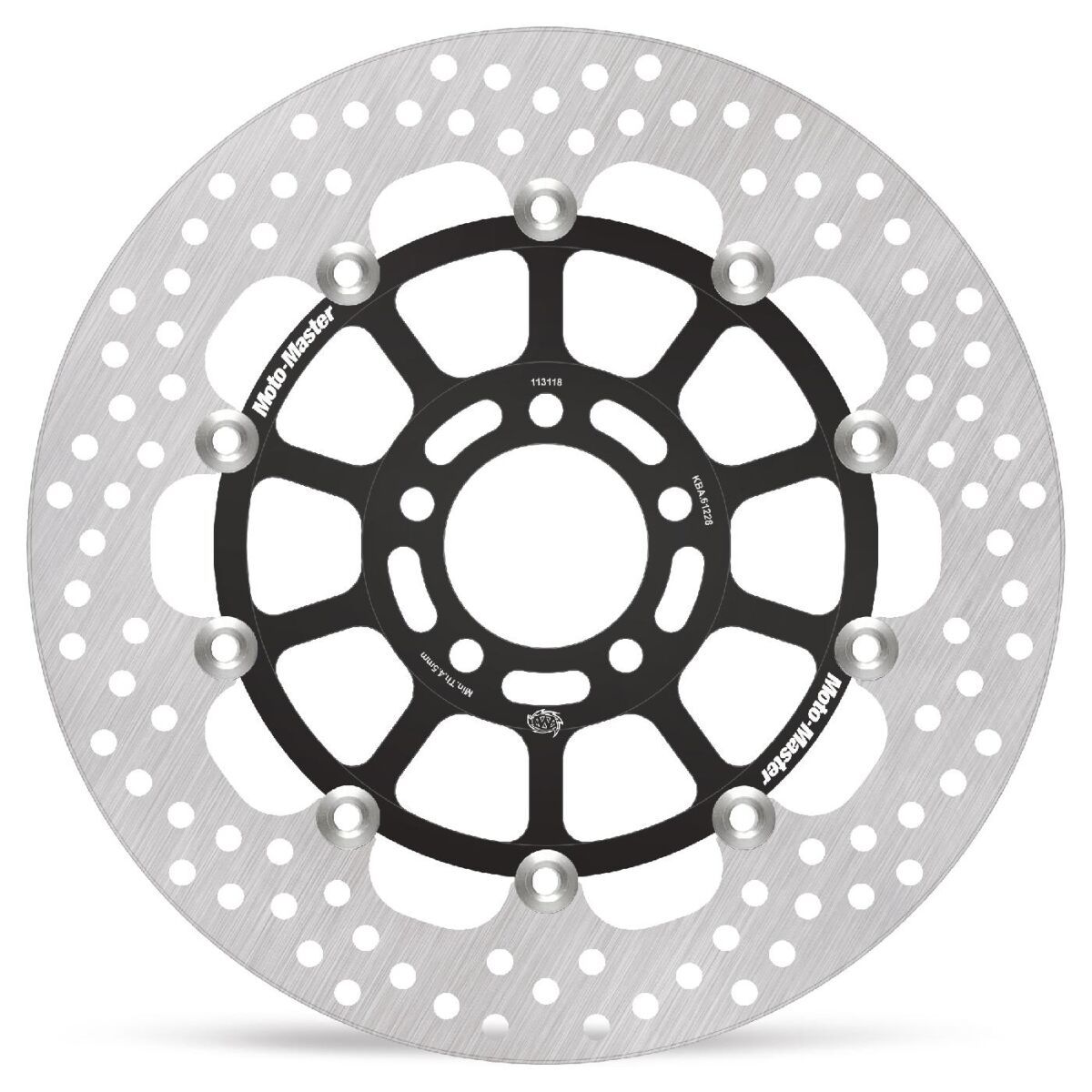 MOTO-MASTER BRAKE ROTOR FLOATING HALO ROUND BLACK 113118