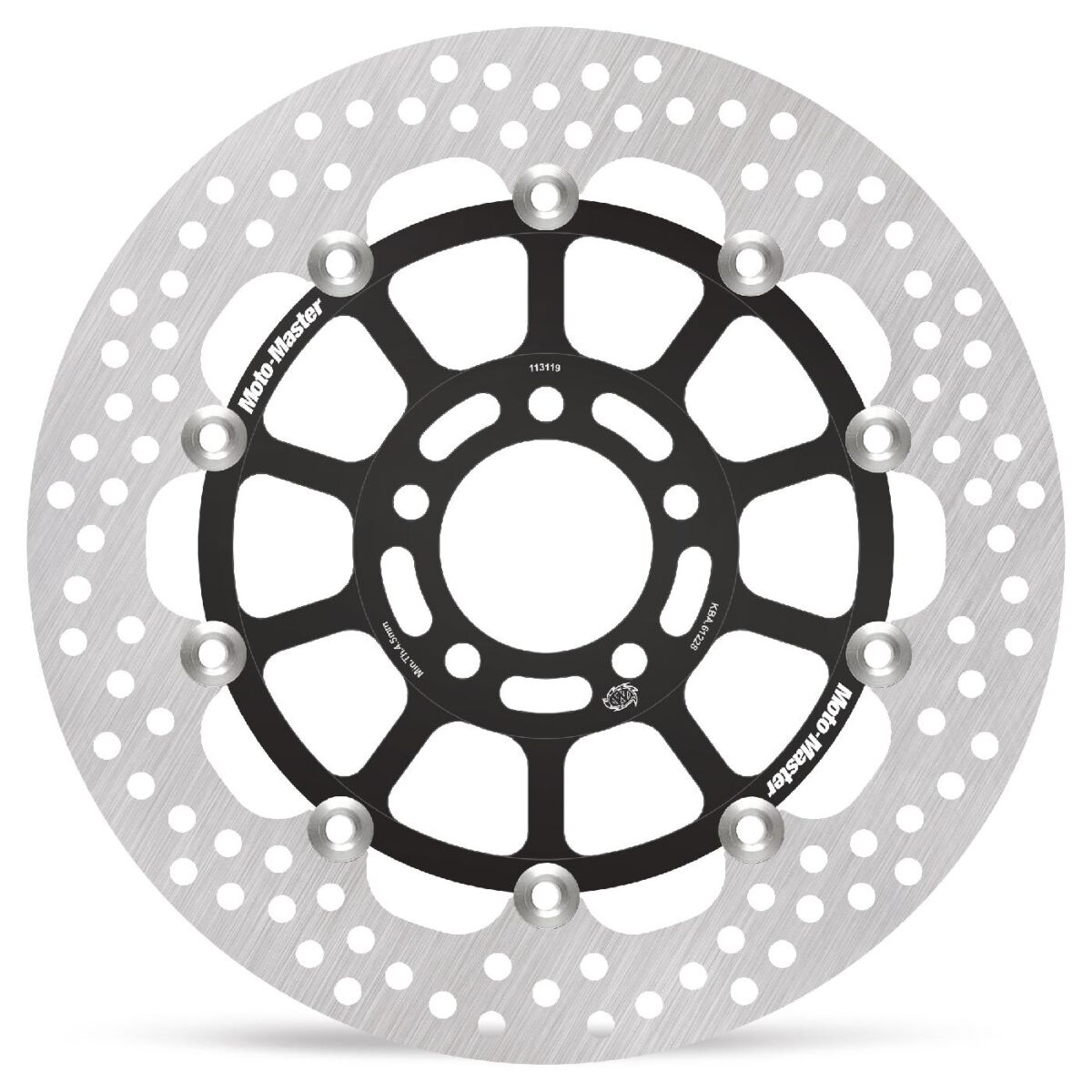 MOTO-MASTER BRAKE ROTOR FLOATING HALO ROUND BLACK 113119