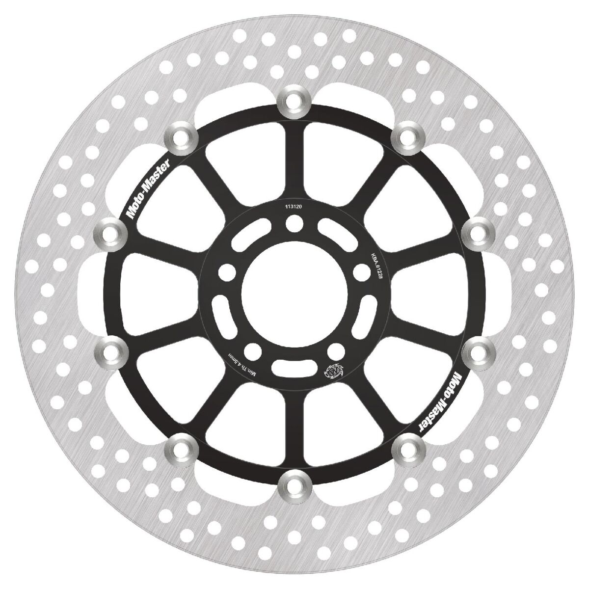 MOTO-MASTER BRAKE ROTOR FLOATING HALO ROUND BLACK 113120