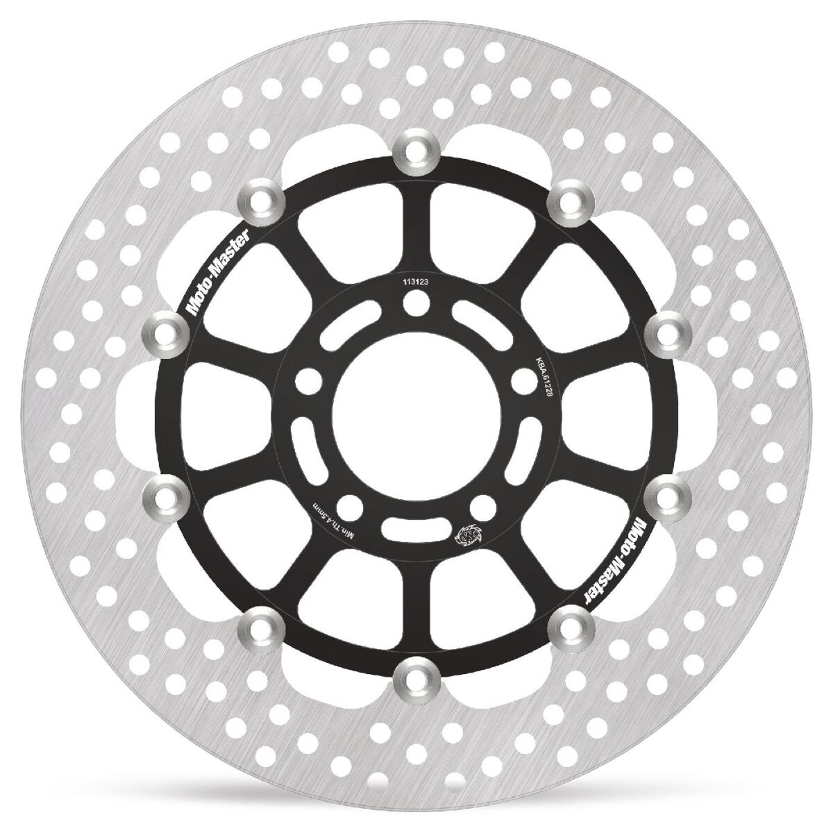 MOTO-MASTER BRAKE ROTOR FLOATING HALO ROUND BLACK 113123