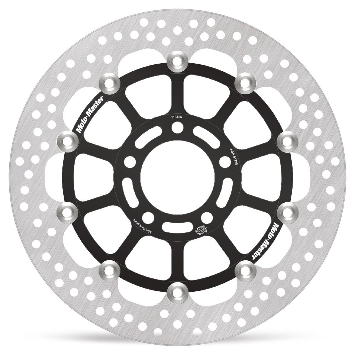 MOTO-MASTER BRAKE ROTOR FLOATING HALO ROUND BLACK 113125