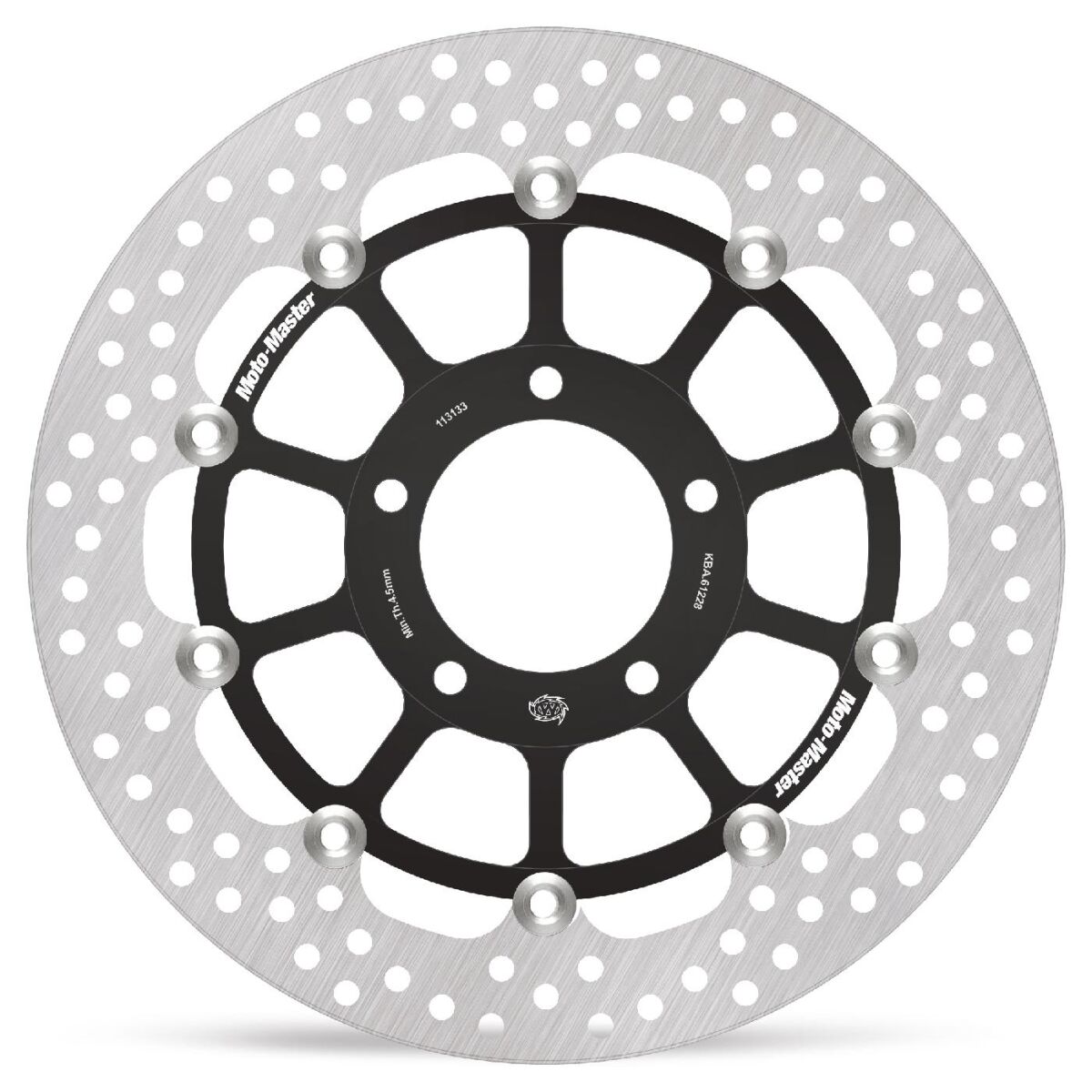 MOTO-MASTER BRAKE ROTOR FLOATING HALO ROUND BLACK 113133