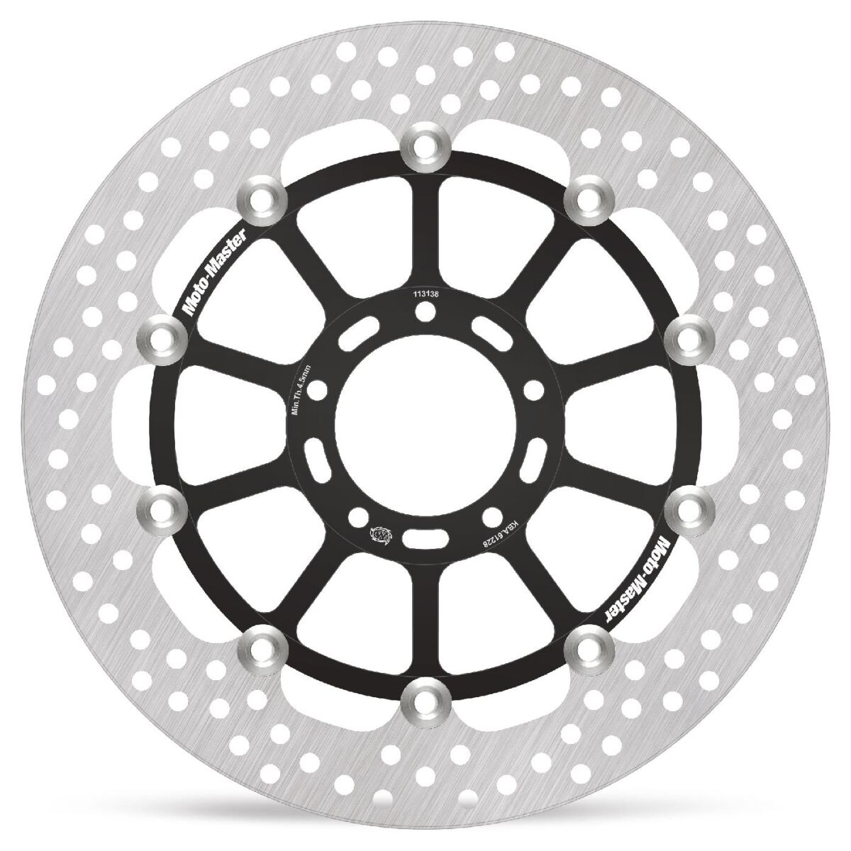 MOTO-MASTER BRAKE ROTOR FLOATING HALO ROUND BLACK 113138