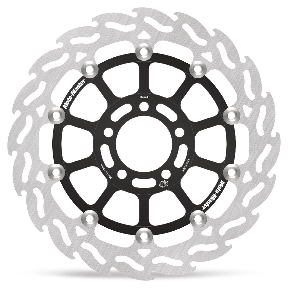 MOTO-MASTER BRAKE ROTOR FLOATING FLAME BLACK 113034
