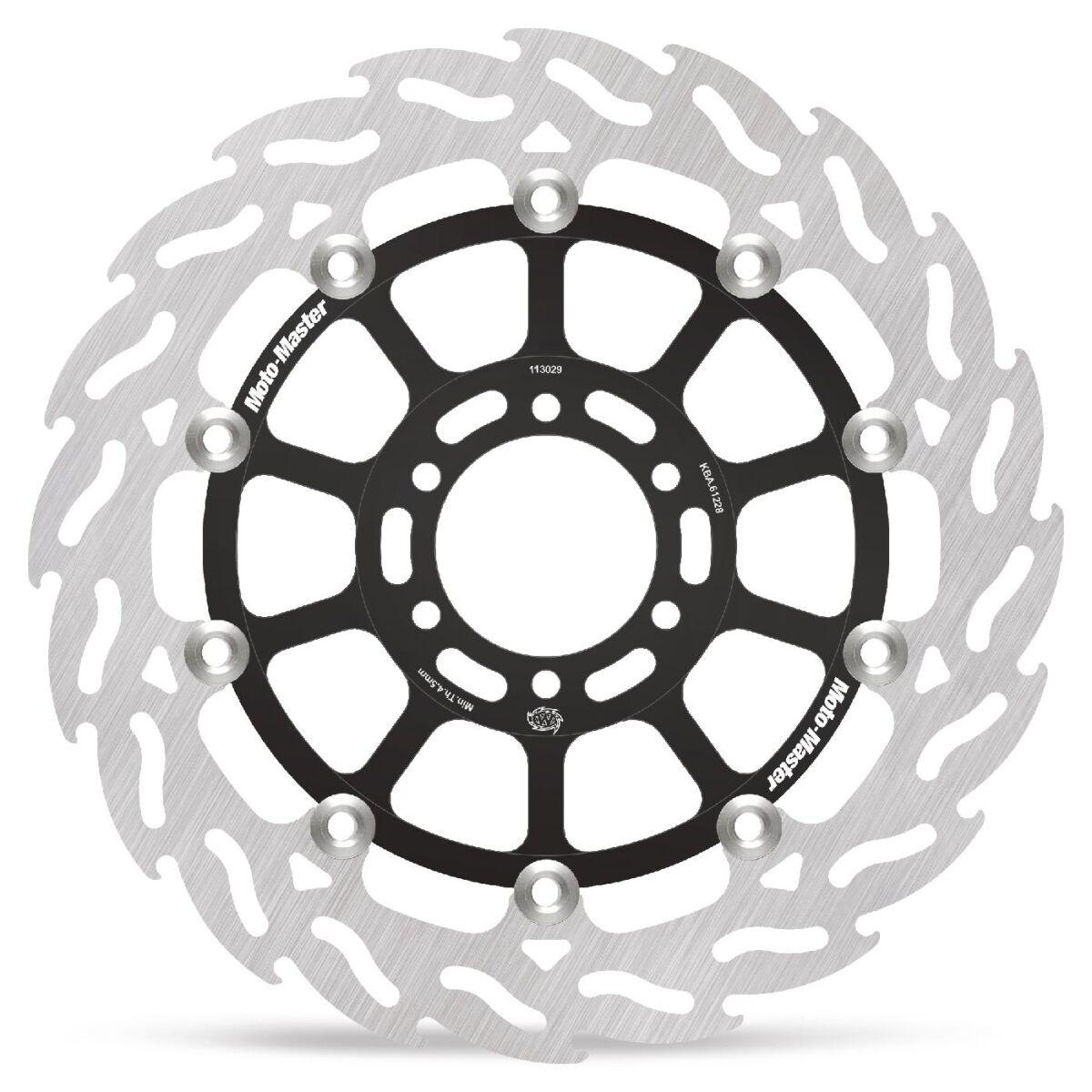 MOTO-MASTER BRAKE ROTOR FLOATING FLAME FLAMED BLACK 113029