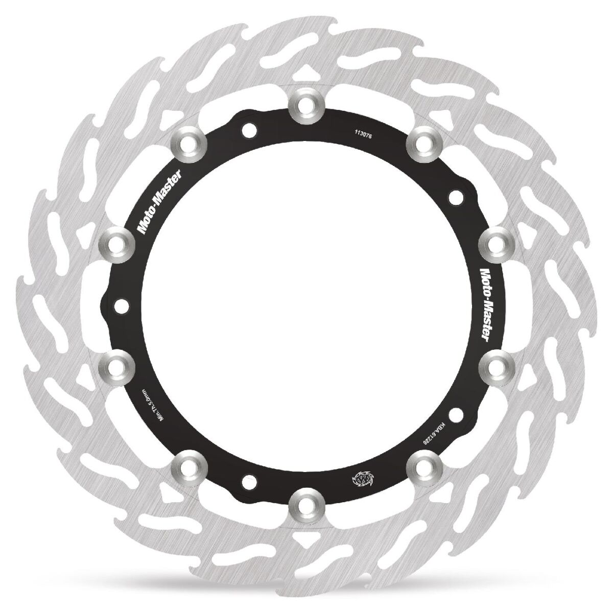 MOTO-MASTER BRAKE ROTOR FLOATING FLAME BLACK 113076