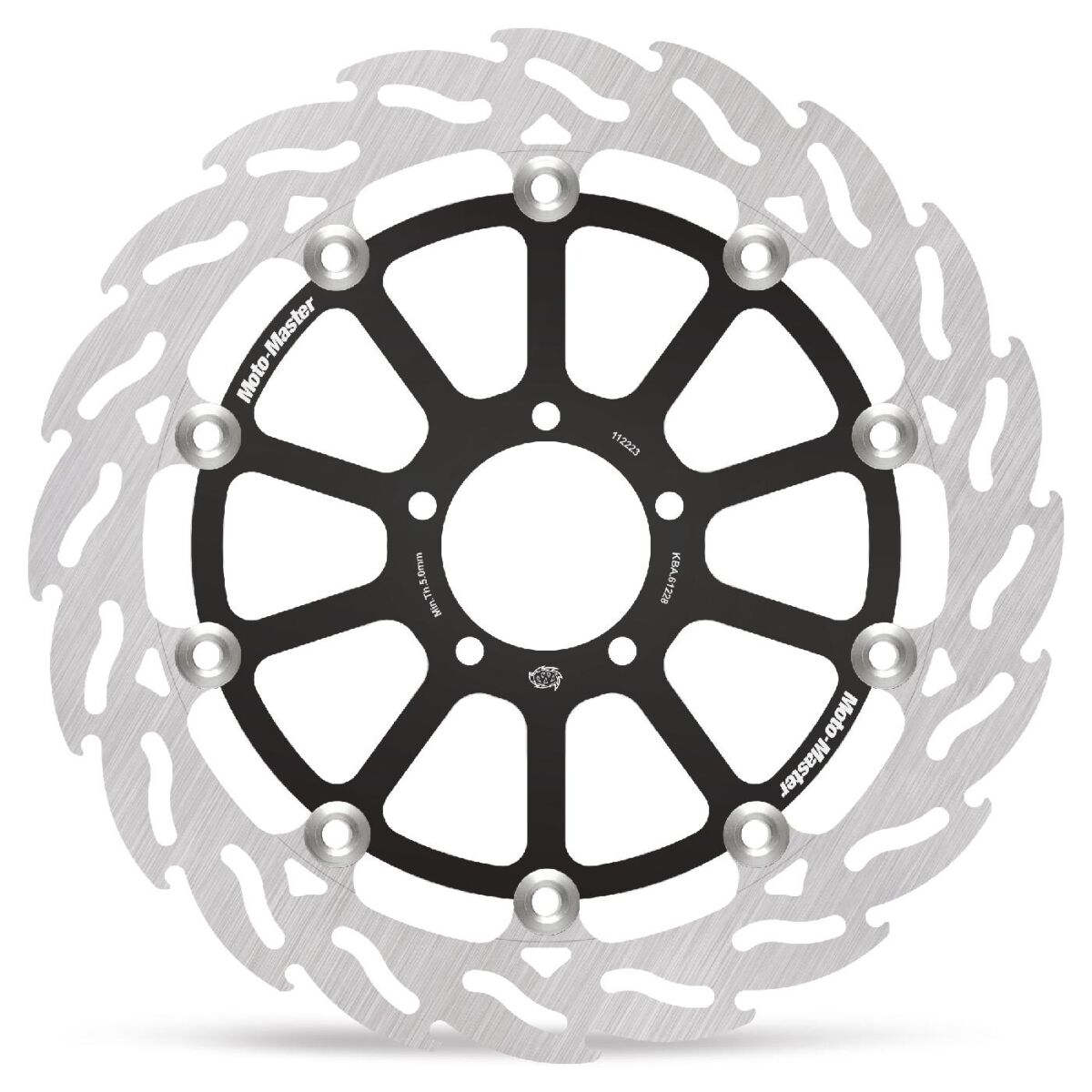 MOTO-MASTER BRAKE ROTOR FLOATING FLAME BLACK 112223