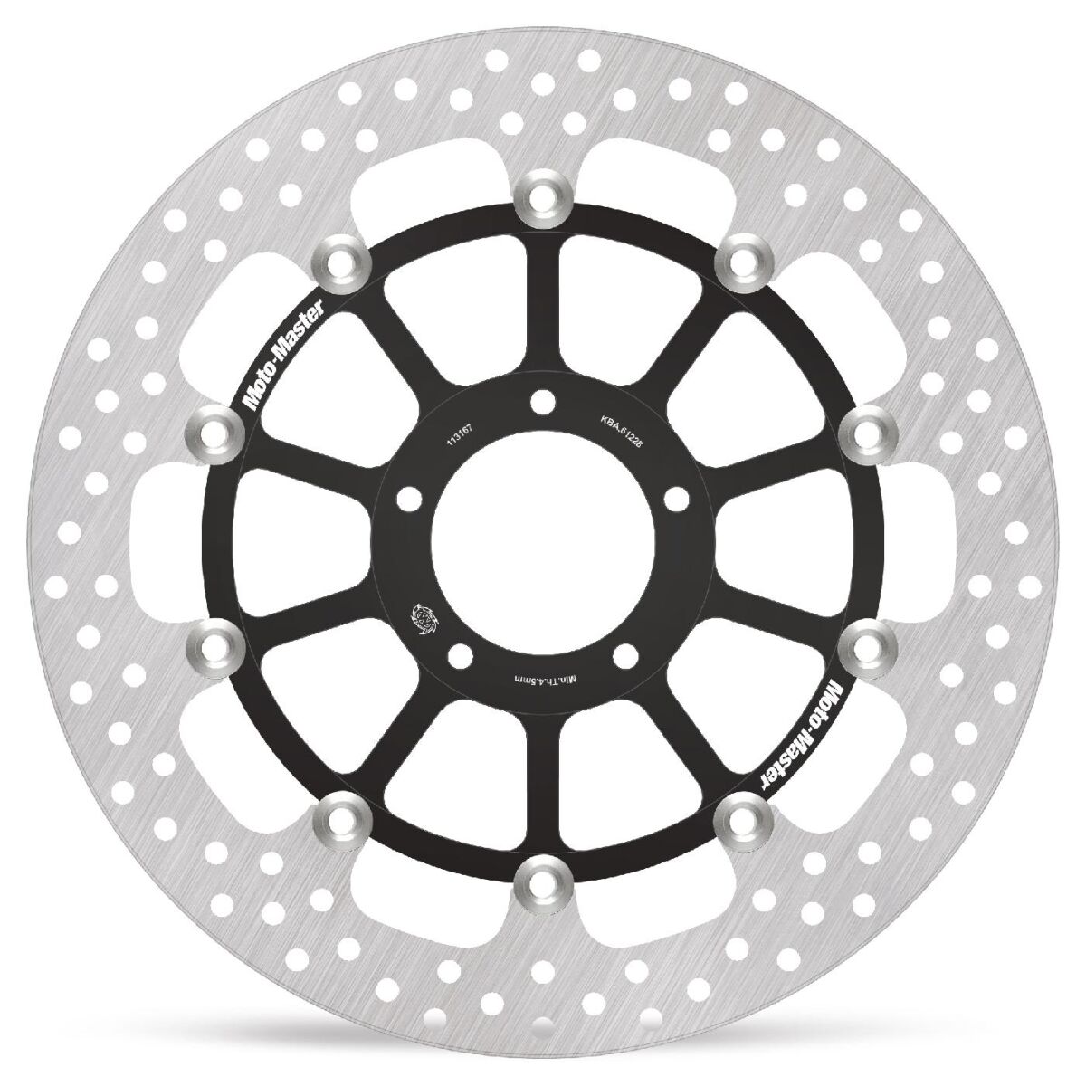 MOTO-MASTER BRAKE ROTOR FLOATING HALO ROUND BLACK 113167