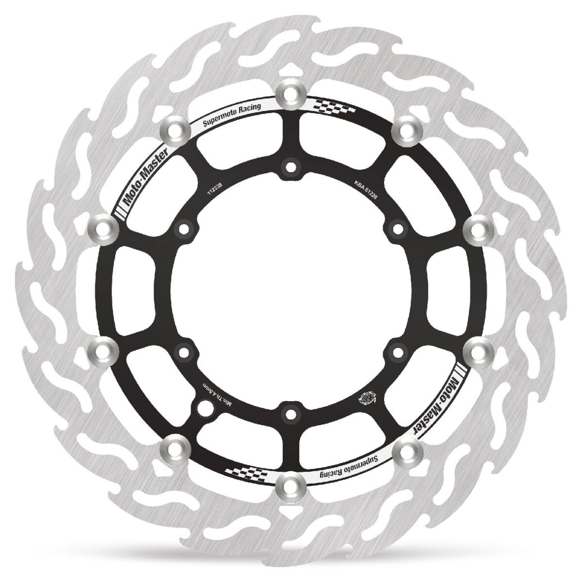 MOTO-MASTER BRAKE ROTOR FLOATING FLAME BLACK 112238