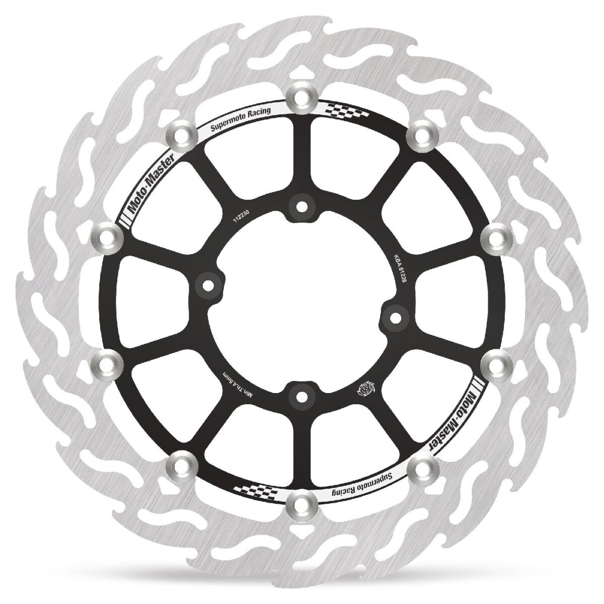 MOTO-MASTER BRAKE ROTOR FLOATING FLAME BLACK 112230