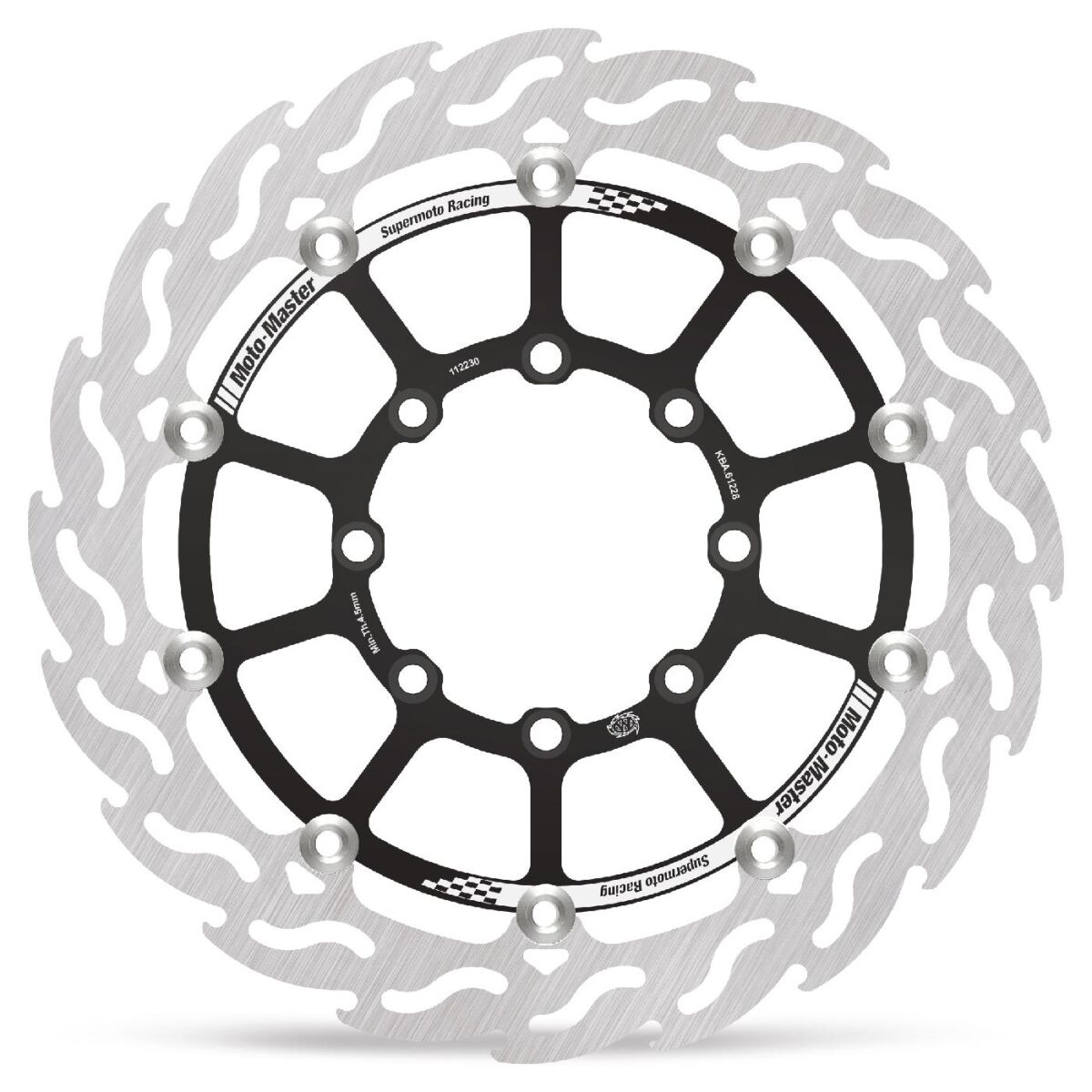 MOTO-MASTER BRAKE ROTOR FLOATING FLAME BLACK 112234