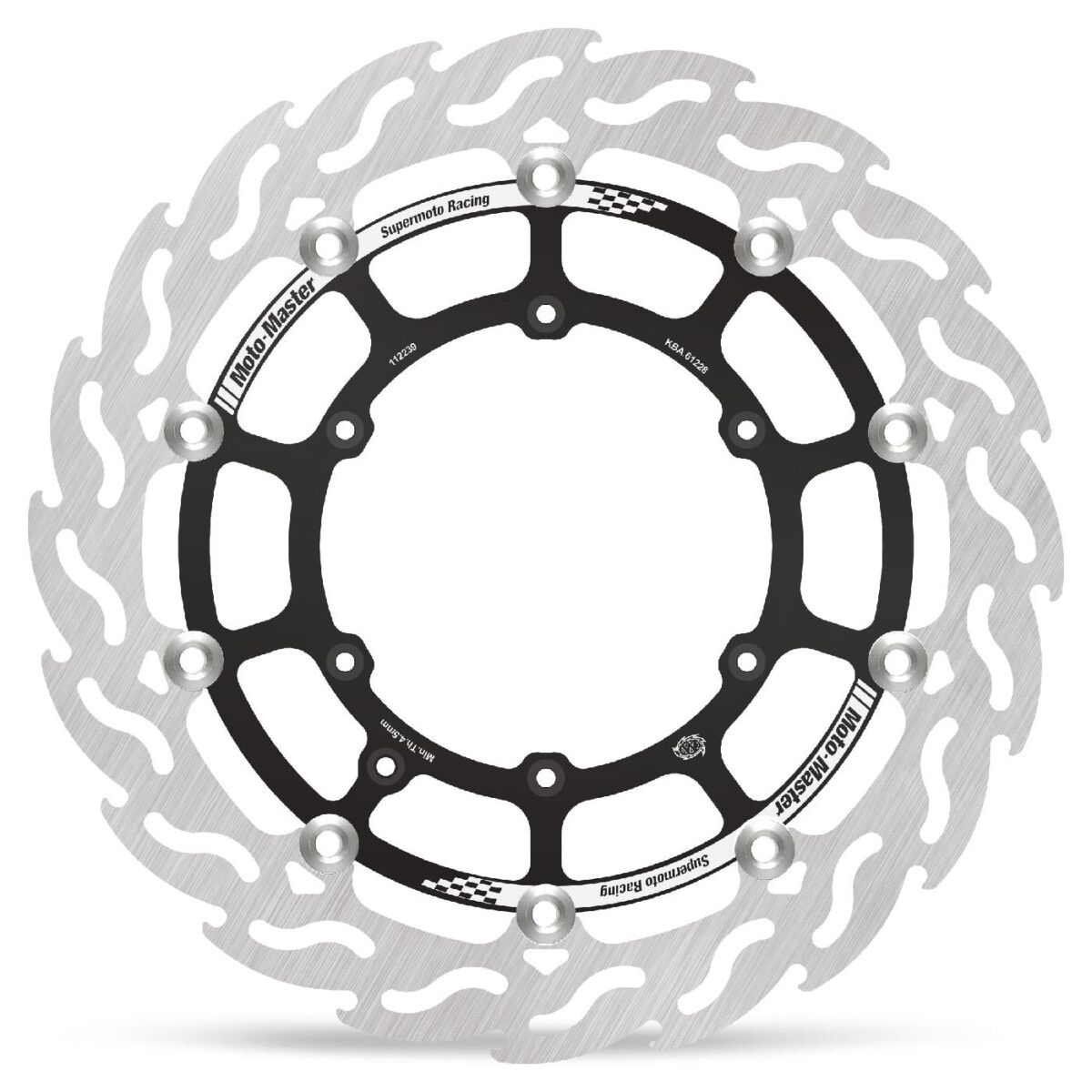 MOTO-MASTER BRAKE ROTOR FLOATING FLAME BLACK 112239