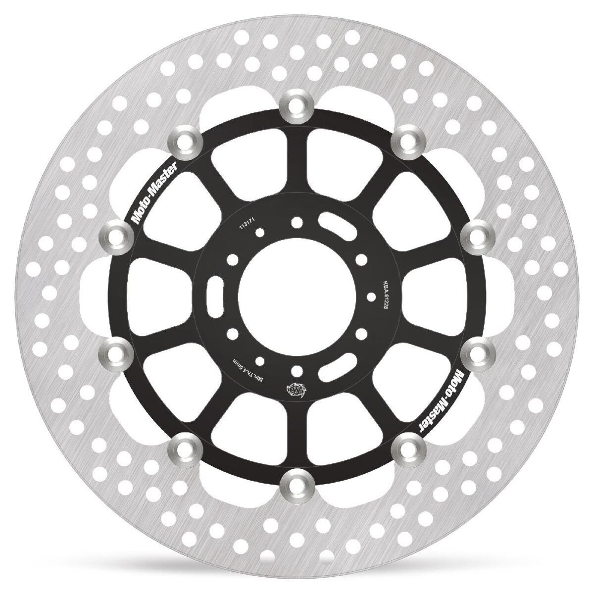 MOTO-MASTER BRAKE ROTOR FLOATING HALO ROUND BLACK 113171