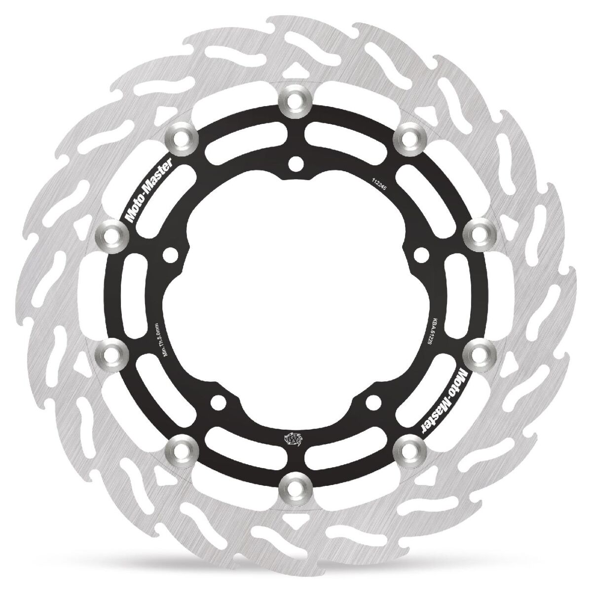 MOTO-MASTER BRAKE ROTOR FLOATING FLAME FLAMED BLACK 112245