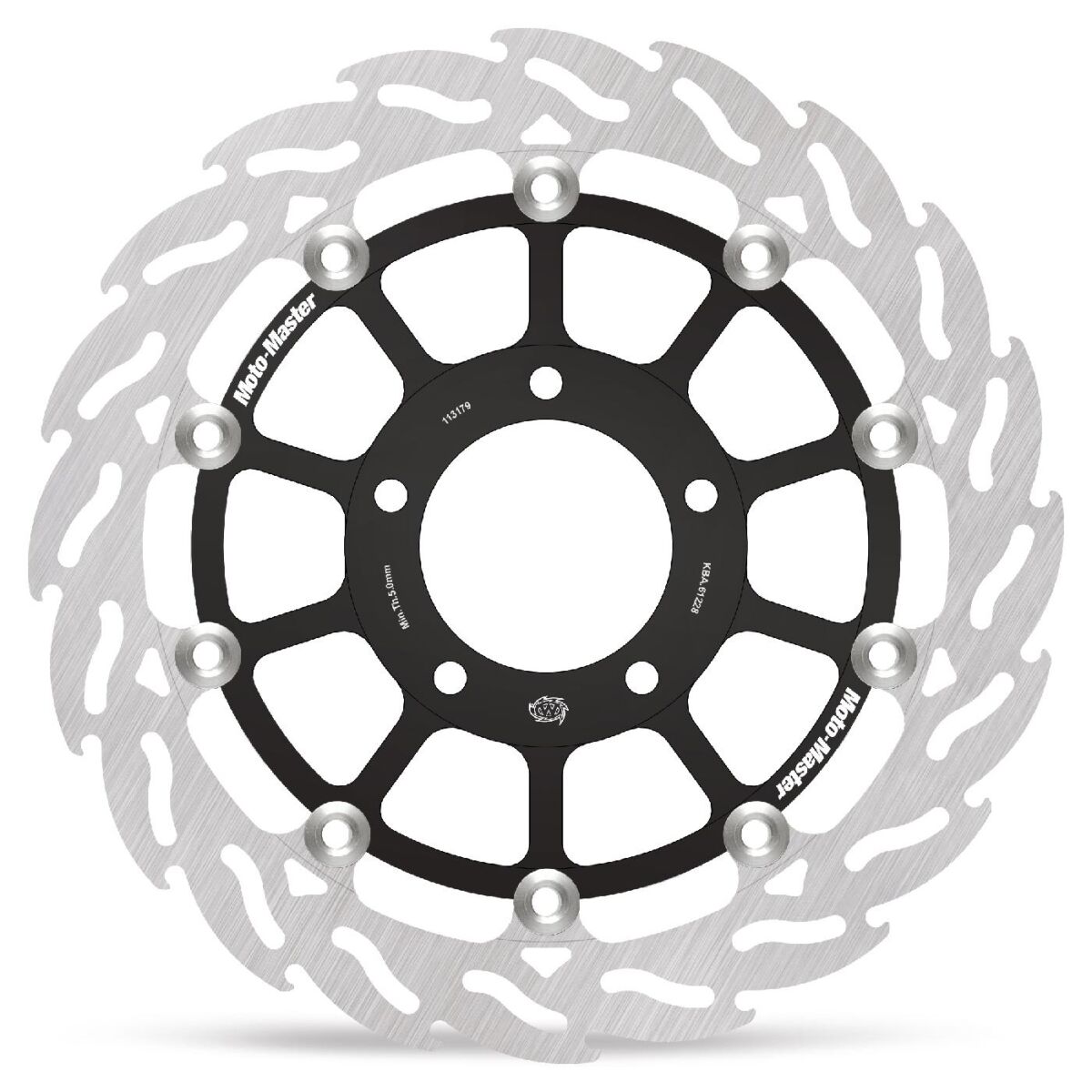 MOTO-MASTER BRAKE ROTOR FLOATING FLAME FLAMED BLACK 113179