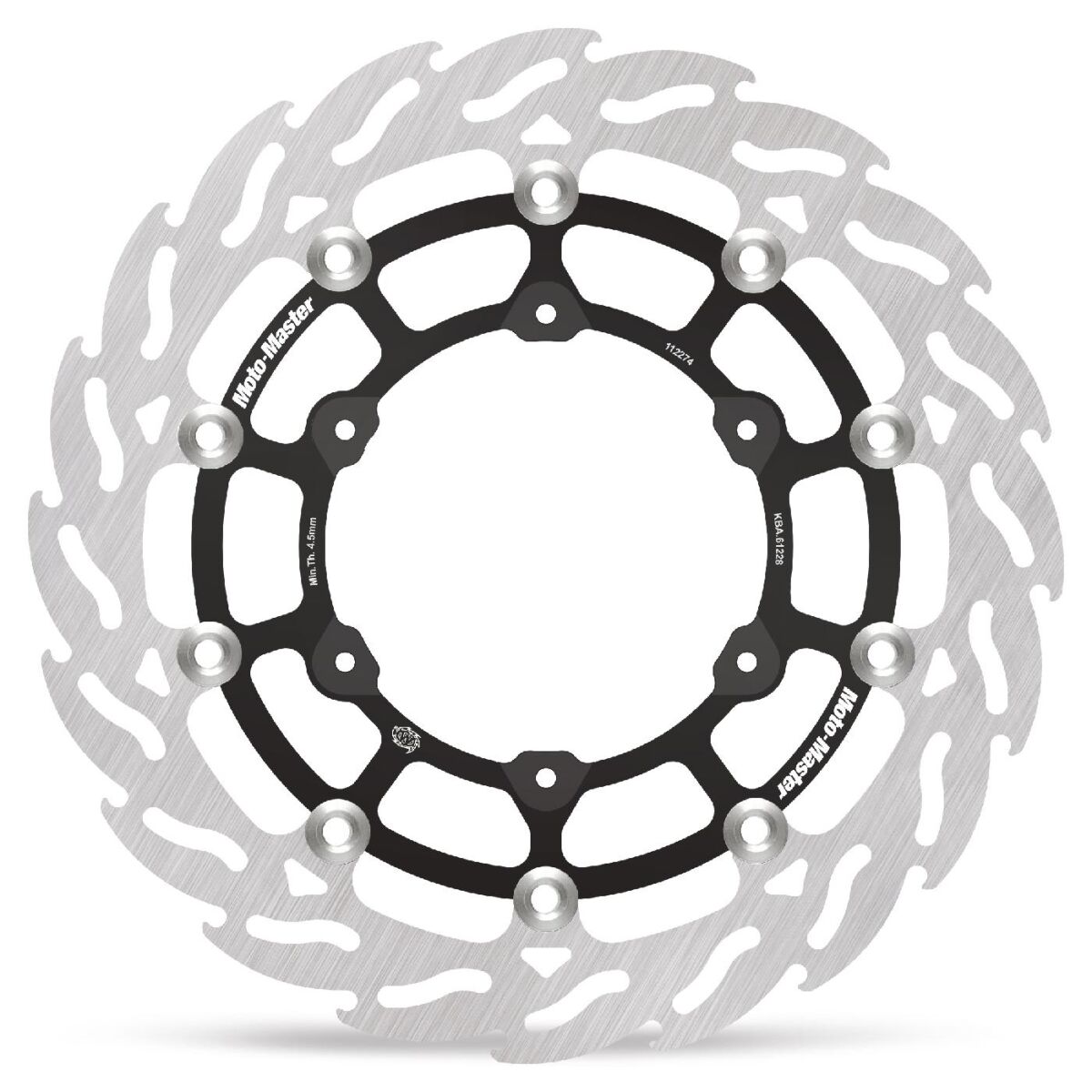 MOTO-MASTER BRAKE ROTOR FLOATING FLAME BLACK 112274