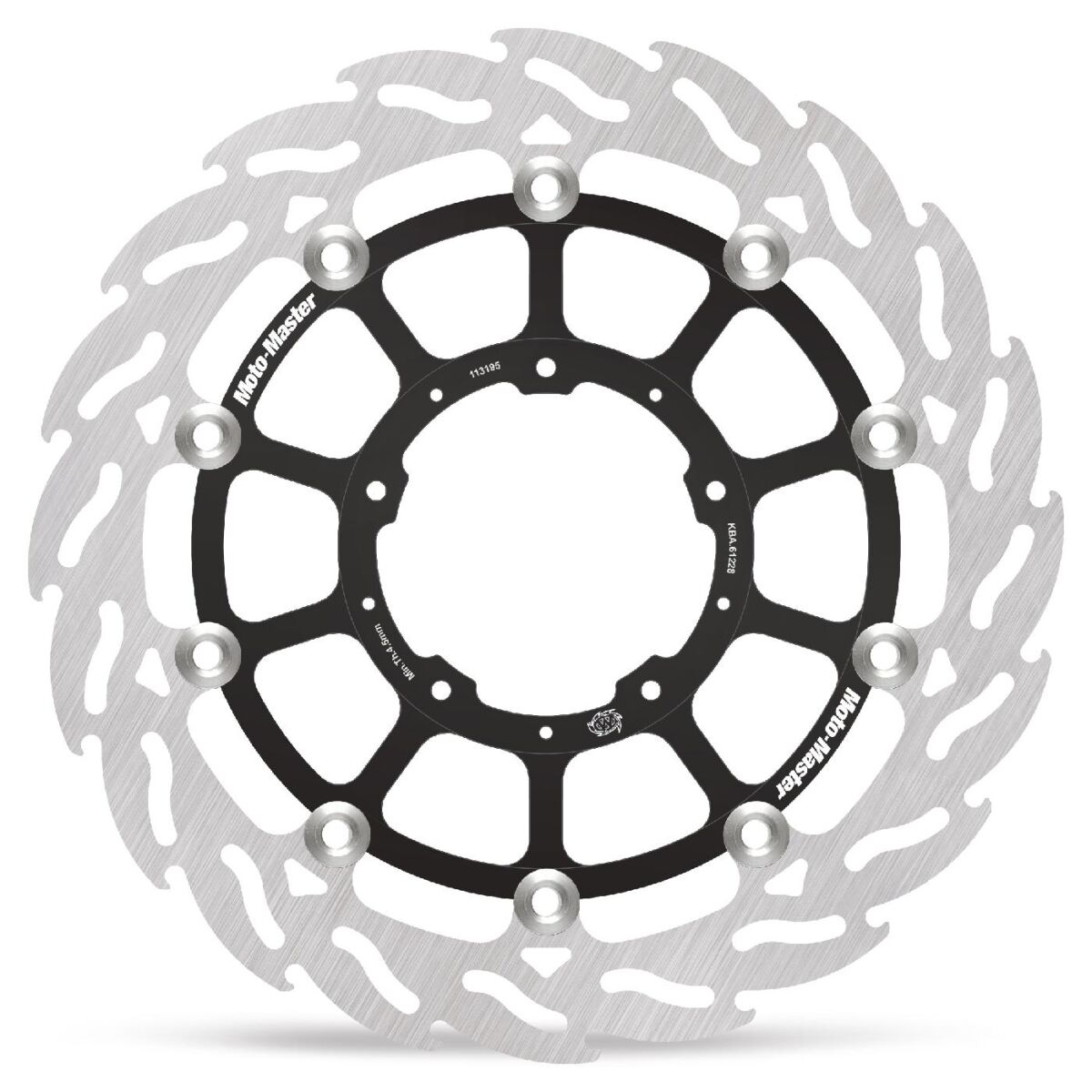 MOTO-MASTER BRAKE ROTOR FLOATING FLAME BLACK 113195