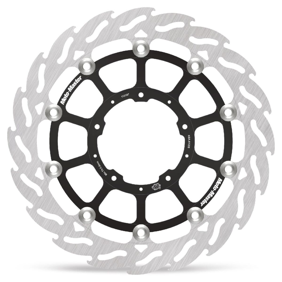 MOTO-MASTER BRAKE ROTOR FLOATING FLAME BLACK 113197
