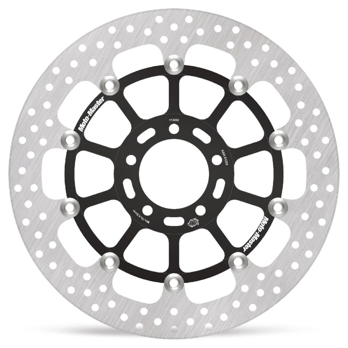 MOTO-MASTER BRAKE ROTOR FLOATING HALO ROUND BLACK 113202
