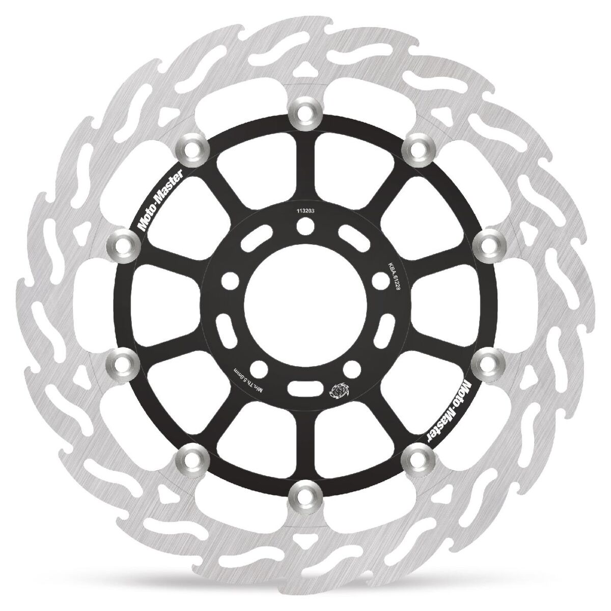 MOTO-MASTER BRAKE ROTOR FLOATING FLAME BLACK 113203