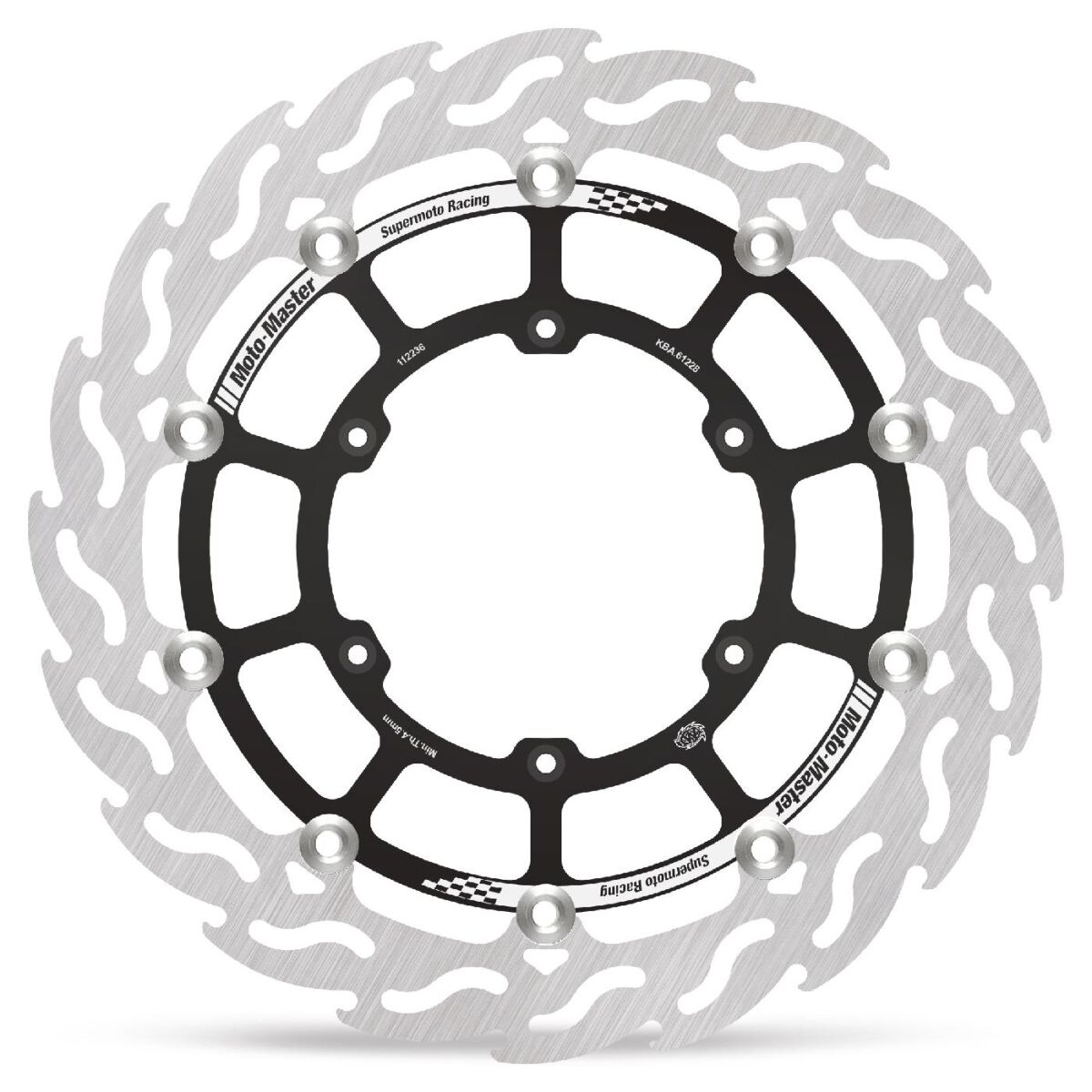 MOTO-MASTER BRAKE ROTOR FLOATING FLAME BLACK 112236