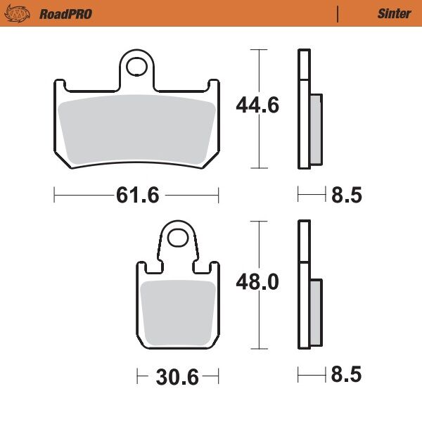 MOTO-MASTER BRAKE PAD ROADPRO SINTER 406901