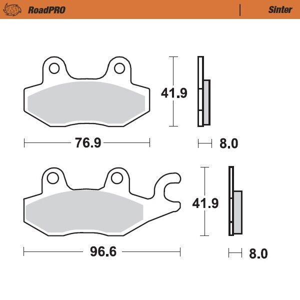 MOTO-MASTER BRAKE PAD ROADPRO SINTER 412803