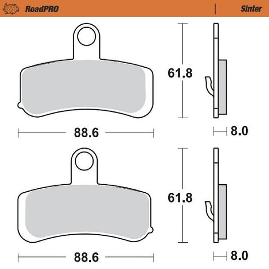 MOTO-MASTER BRAKE PAD ROADPRO SINTER 411501