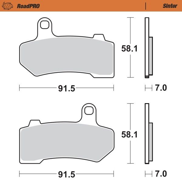 MOTO-MASTER BRAKE PAD ROADPRO SINTER 412201