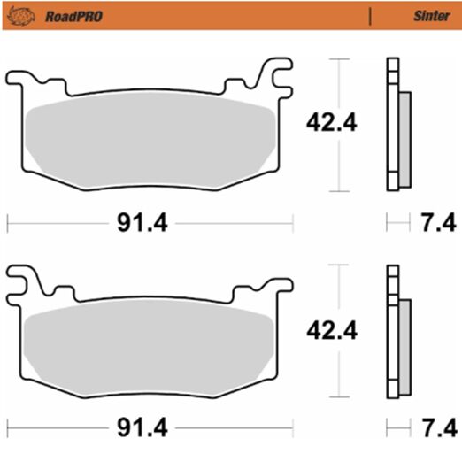 MOTO-MASTER BRAKE PAD ROADPRO SINTER 416901