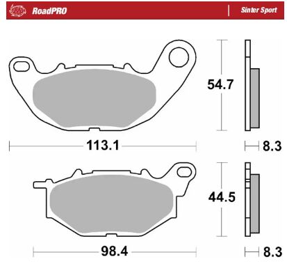 MOTO-MASTER BRAKE PAD ROADPRO SINTER SPORT FRONT 412505
