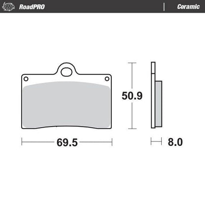 MOTO-MASTER BRAKE PAD CERAMIC 402004