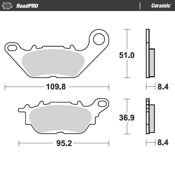 MOTO-MASTER BRAKE PAD ROADPRO CERAMIC 413004