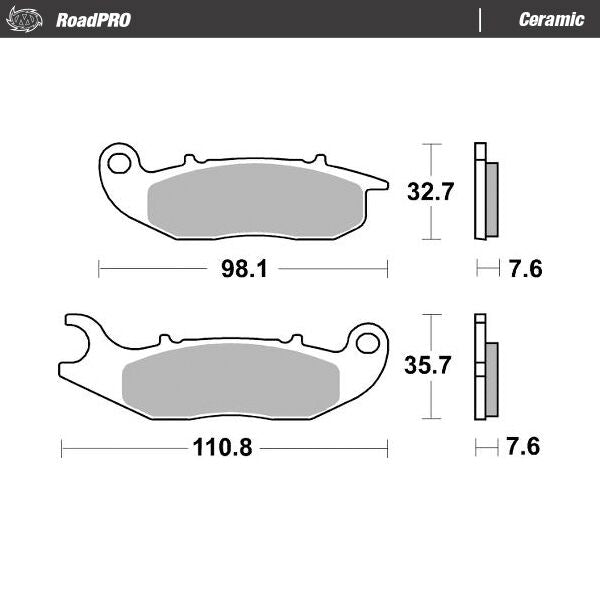 MOTO-MASTER BRAKE PAD ROADPRO CERAMIC 414104