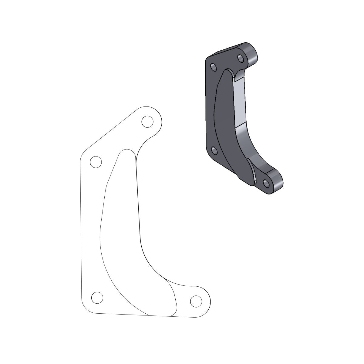 MOTO-MASTER RELOCATION BRACKET BRAKE CALIPER SM RACING 320MM 211019