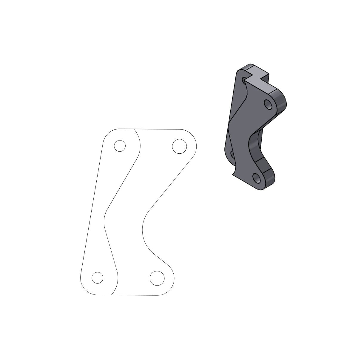 MOTO-MASTER RELOCATION BRACKET BRAKE CALIPER SM STREET 320MM 211038
