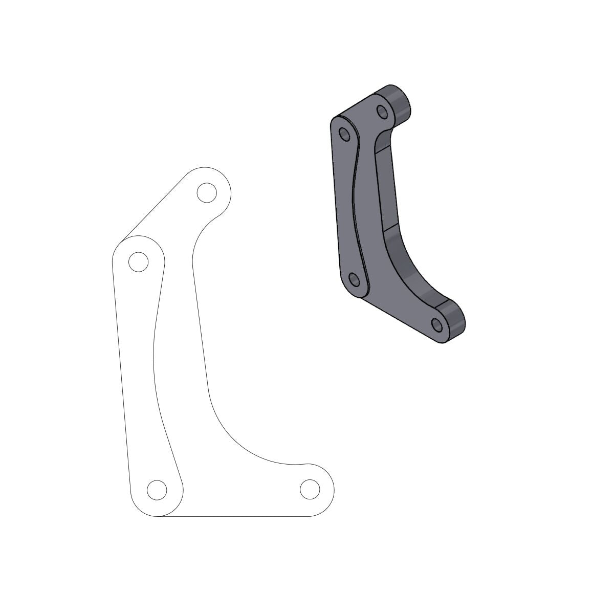 MOTO-MASTER RELOCATION BRACKET BRAKE CALIPER SM RACING 320MM 211039