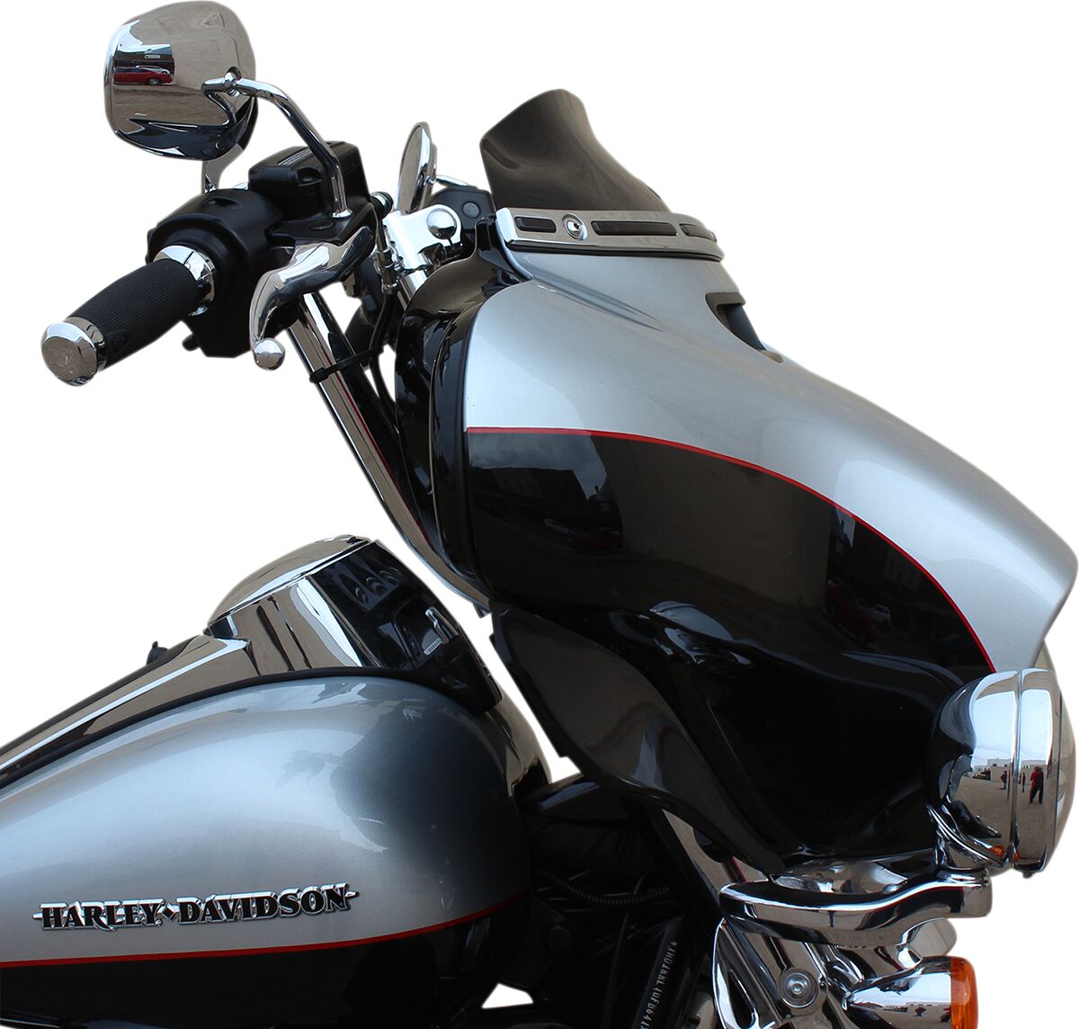 KLOCK WERKS WINDSHIELD FLARE SUPER LOW 4" FLH BLACK KWW-01-0404